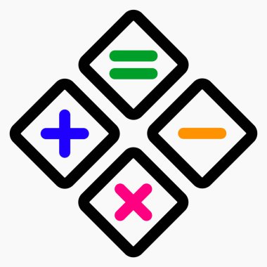 Hesap Makinesi Renk Simgesi Vektör Şablonu