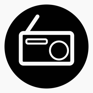 Karanlık bir arka planda radyo sinyali. Vektör simgesi.