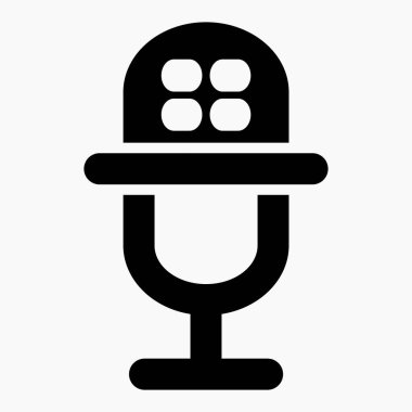 Yeni Mikrofon Simgesi Vektör Moda Tasarımı uygulama ve bilgi grafiği için tek bir düz doğrusal simge izole etti. Web siteleri ve mobil minimal düz tasarım için ticari satır vektör simgesi.