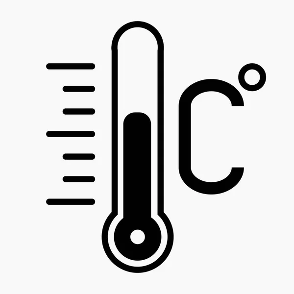 Значок Плоского Термометра Значок Вектора — стоковый вектор