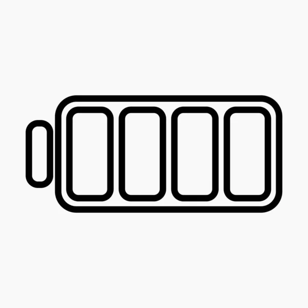 Flat Design Batterij Icoon Met Volledige Lading Vectorpictogram — Stockvector