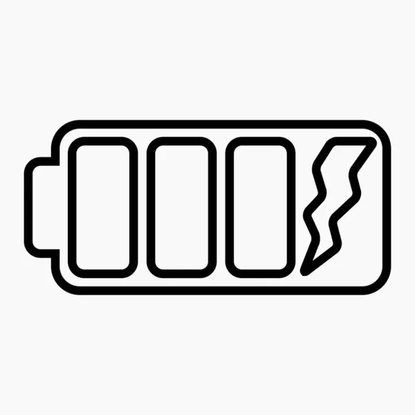 Icono Diseño Carga Batería Transparente Icono Del Vector — Vector de stock