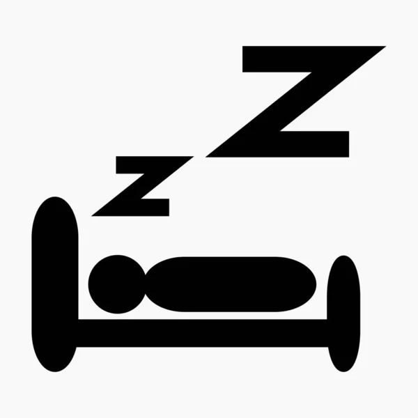 Schlaflikone Mann Schläft Bett Vektorsymbol — Stockvektor