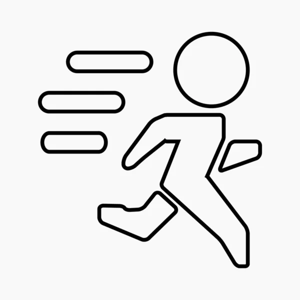 Running Man Line Neues Symbol Vektorsymbol — Stockvektor