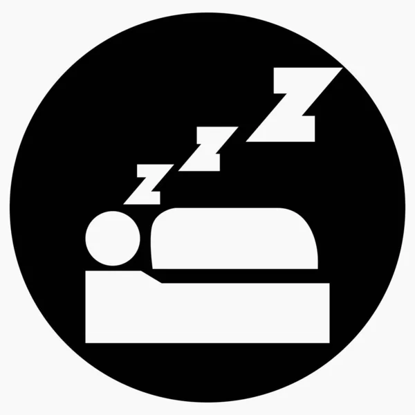 Einfaches Schlafsymbol Auf Einem Dunklen Kreis Hotelzimmer Vektorsymbol — Stockvektor