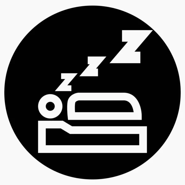Schlaflikone Auf Einem Dunklen Kreis Hotelzimmer Vektorsymbol — Stockvektor