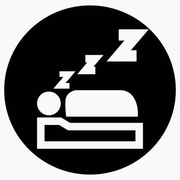 Schlaflikone Auf Einem Dunklen Kreis Hotelzimmer Vektorsymbol — Stockvektor