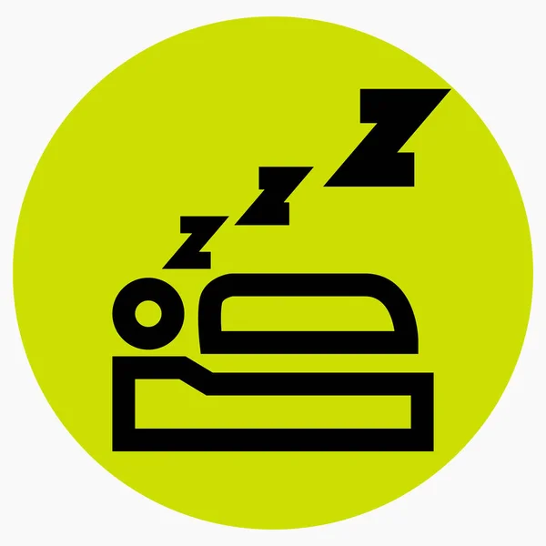 Schlafsymbol Auf Einem Gelben Kreis Vektorsymbol — Stockvektor