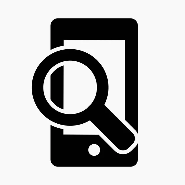 Smartphone Search Dark Jednoduchá Vektorová Ikona — Stockový vektor