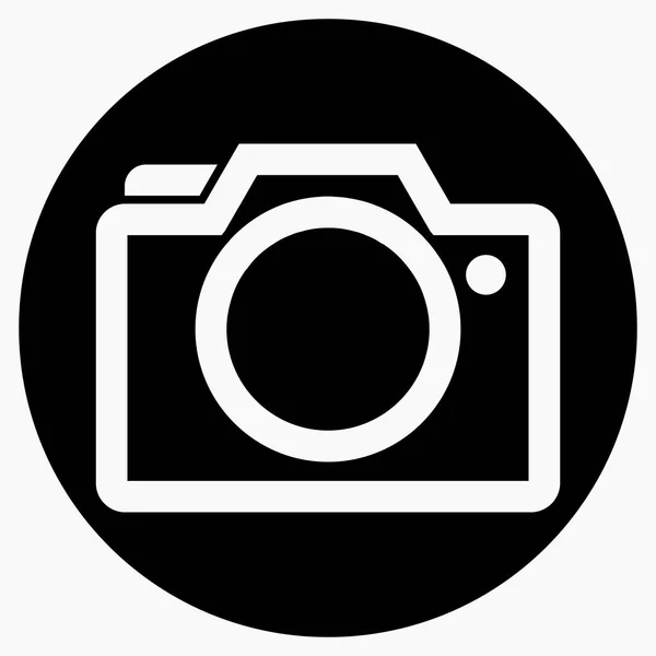 Fotocamera Vector Pictogram Donkere Achtergrond — Stockvector