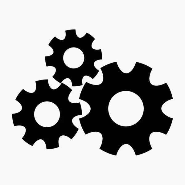 New Gears Symbol Isoliert Weißen Hintergrund Einstellung Vektorsymbol — Stockvektor