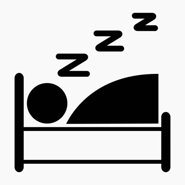 New Man Bed Hotel Icon Guest House Accommodation Icon Person — Stock Vector