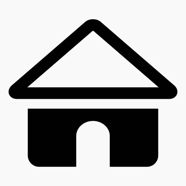 Чорно Біла Піктограма Будинку Ізольована Мінімально Одна Плоска Лінійна Піктограма — стоковий вектор