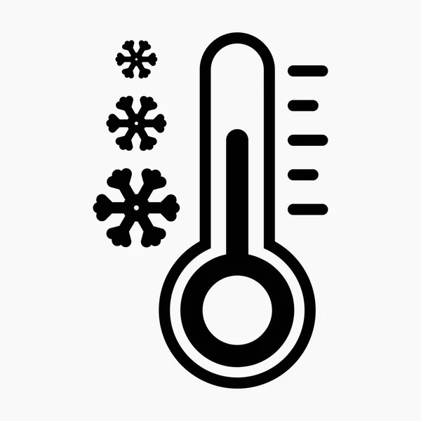 Icono Termómetro Símbolo Vectorial Con Copo Nieve Aislado Mínimo Icono — Vector de stock