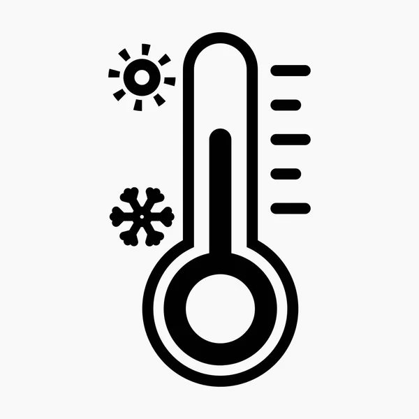 Termómetro Con Alta Baja Temperatura Aislado Mínimo Icono Lineal Plano — Vector de stock