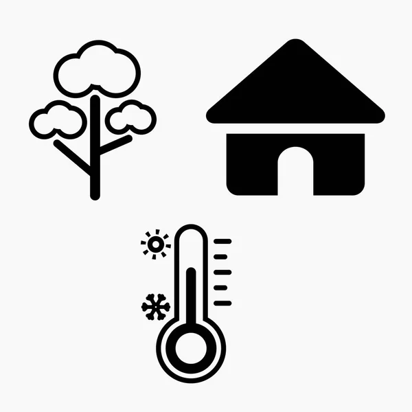 Haustemperatur Isoliert Minimalen Flachen Linearen Symbol Für Die Anwendung Und — Stockvektor