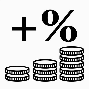 Uygulama ve bilgi grafiği için en az izole edilmiş tek bir düz doğrusal simgeye sahip sikke sütunu. Web siteleri ve mobil minimal düz tasarım için ticari satır vektör simgesi.