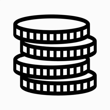 Para simgesi uygulama ve bilgi grafiği için minimal tek düz doğrusal simgeyi izole etti. 