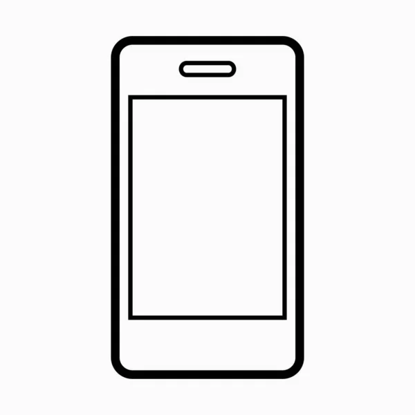 Teléfono Celular Móvil Aislado Icono Lineal Plano Mínimo Para Aplicación — Archivo Imágenes Vectoriales