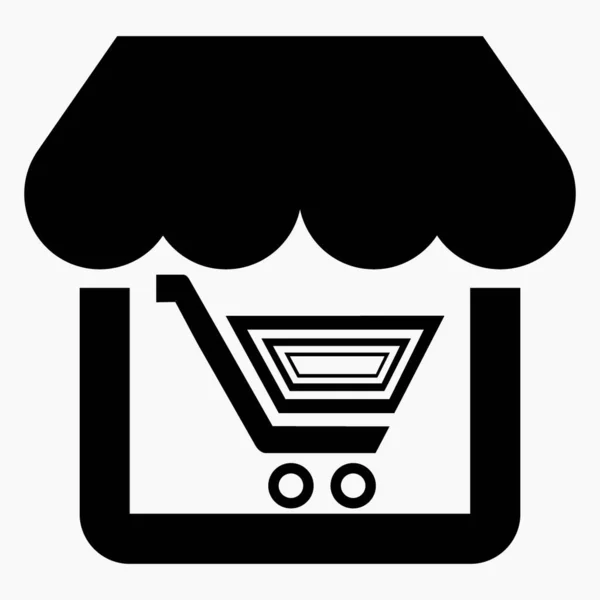 Icono Tienda Cesta Comercio Electrónico Tienda Online Venta Bienes Internet — Vector de stock