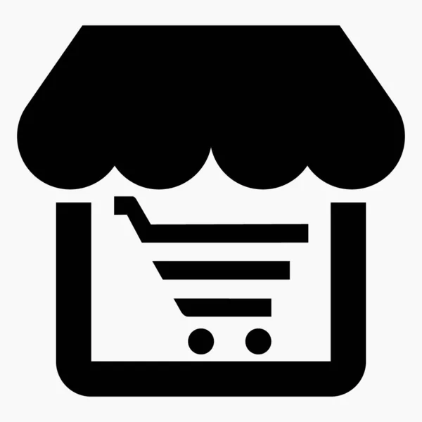 Shop Und Warenkorb Symbol Commerce Online Shop Verkauf Von Waren — Stockvektor
