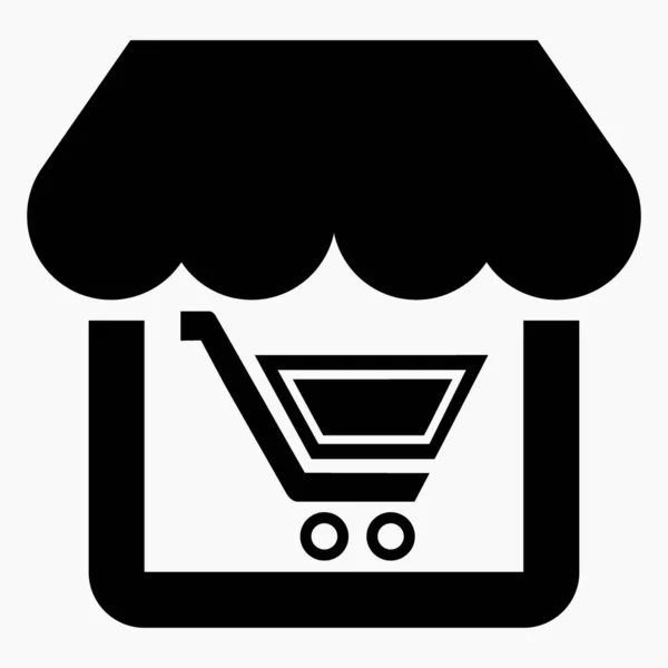 Shop Und Warenkorb Symbol Commerce Online Shop Verkauf Von Waren — Stockvektor
