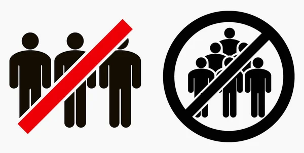 Zakaz Gromadzenia Ludzi Nie Zbierajcie Się Grupach Zatrzymać Rajdy Spotkania — Wektor stockowy