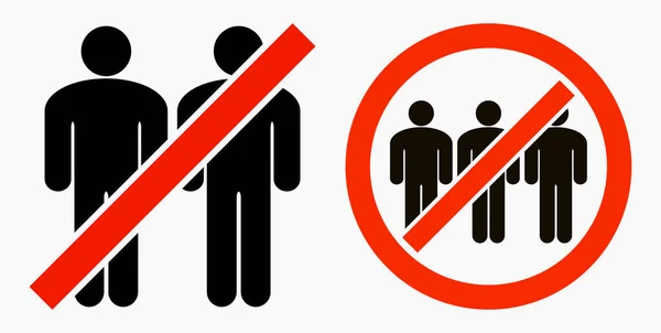 Versammlungsverbot Sammeln Sie Sich Nicht Gruppen Stopp Kundgebungen Und Treffen — Stockvektor