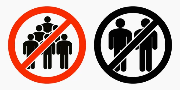 Melarang Mengumpulkan Orang Jangan Berkumpul Dalam Kelompok Hentikan Rapat Dan - Stok Vektor