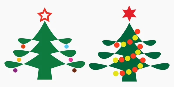 Arbre Noël Vacances Nouvel Décorations Pour Noël Icône Vectorielle — Image vectorielle