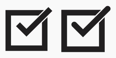 Simge tamam. Tamam ikon. Eylem onayı. Hesap kutusu. Tercih. Vektör simgesi.