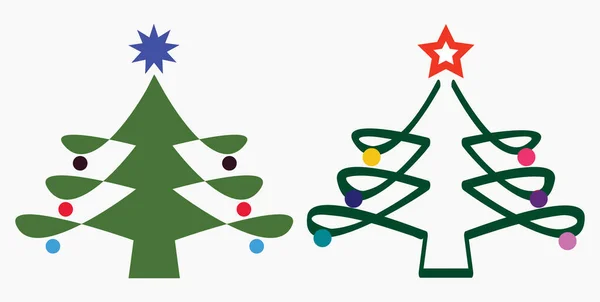 Weihnachtsbaum Neujahrsferien Dekoration Für Weihnachten Vektorsymbol — Stockvektor