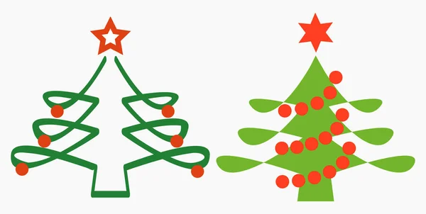 Arbre Noël Noël Vacances Nouvel Décorations Pour Noël Icône Vectorielle — Image vectorielle