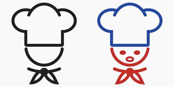 Chef Icon Ustensile Bucătărie Cafe Icon Ilustrație Fast Food Icoana — Vector de stoc