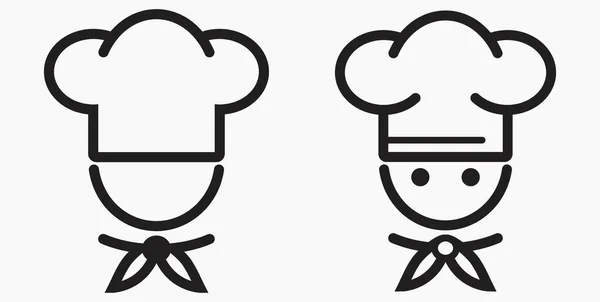 Chef Icon Ustensile Bucătărie Cafe Icon Ilustrație Fast Food Icoana — Vector de stoc