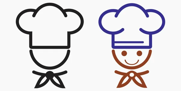 Icône Chef Des Ustensiles Cuisine Icône Café Illustration Restauration Rapide — Image vectorielle