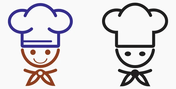 Icono Del Chef Utensilios Cocina Icono Del Café Ilustración Comida — Vector de stock