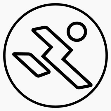 Yeni koşan adam simgesi beyaz siyah siluet. Vektör simgesi.