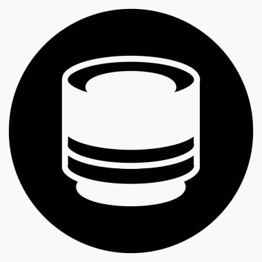 Daire içinde ışık kamera merceği simgesi. Vektör simgesi.