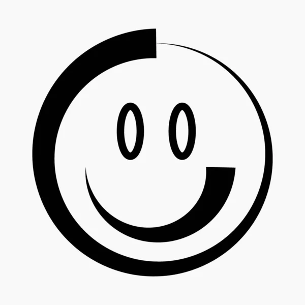Smiling Emoticon Square Face Icon Isolated Minimal Single Flat Linear — Διανυσματικό Αρχείο