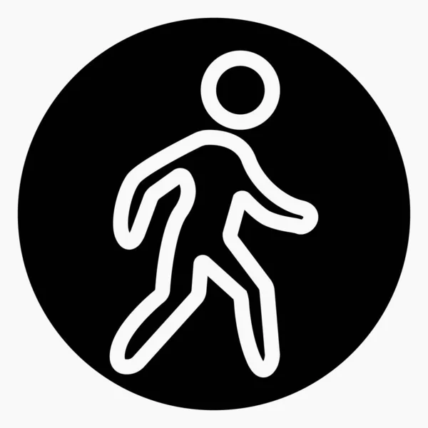 Walking Man Vector Pictograph Απομονωμένο Ελάχιστο Επίπεδο Γραμμικό Εικονίδιο Για — Διανυσματικό Αρχείο