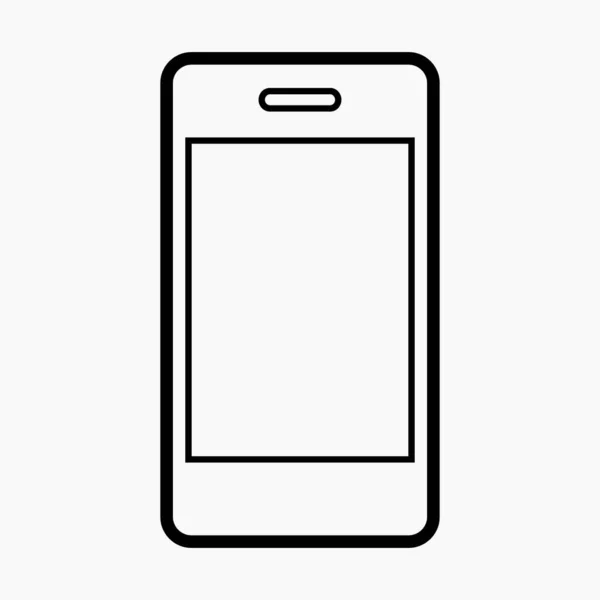 Teléfono Celular Móvil Aislado Icono Lineal Plano Mínimo Para Aplicación — Archivo Imágenes Vectoriales