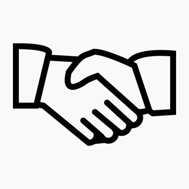 Handshake linear icon isolated minimal single flat linear icon for application and info-graphic. Commercial line vector icon for websites and mobile minimalistic flat design.