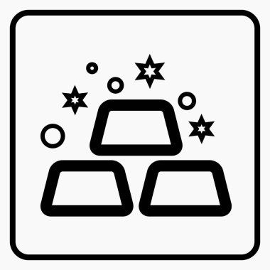 Yeni altın külçesi, altın külçesi ikonu. Vektör simgesi.