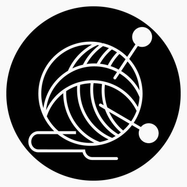 Yün topu simgesinin tasviri uygulama ve bilgi grafiği için minimal tek düz doğrusal simgeyi izole etti. Web siteleri ve mobil minimal düz tasarım için ticari satır vektör simgesi.