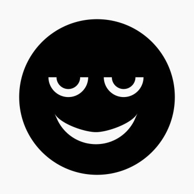 happy face emoji vector icon isolated minimal single flat linear icon for application and info-graphic. Commercial line vector icon for websites and mobile minimalistic flat design.