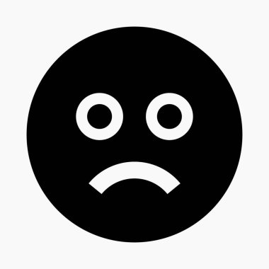 üzgün surat emoji vektör simgesi uygulama ve bilgi grafiği için minimal düz doğrusal simge izole etti. Web siteleri ve mobil minimal düz tasarım için ticari satır vektör simgesi.