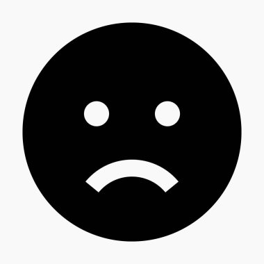Üzgün yüz ikonu. Vektör simgesi.