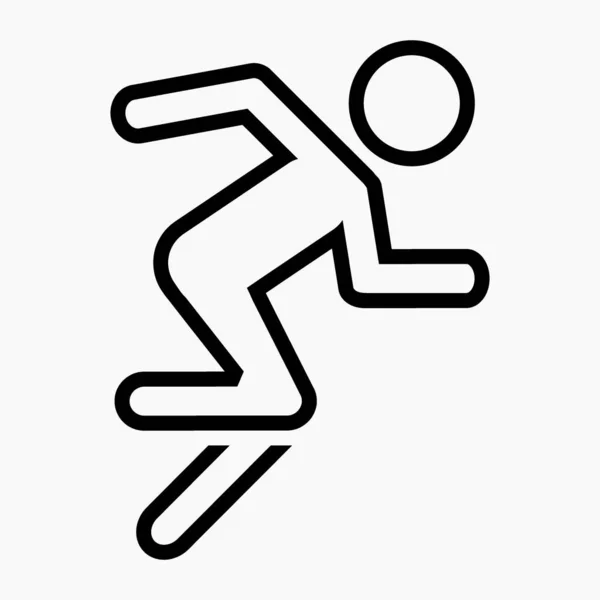 Fast Running Man Commercial Line Vector Icon Websites Mobile Minimalistic — ストックベクタ