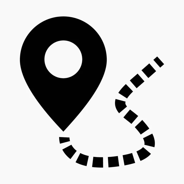 Route Location Icon Two Map Pin Sign Road Path Start — Stockvektor